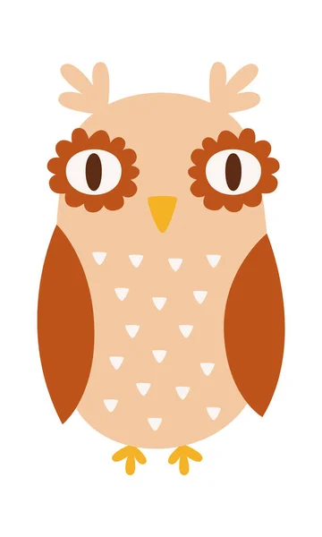 Cartoon Eagle Owl Bird Vector Illustration — Stock Vector