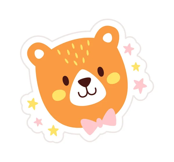 Bear Face Sticker Vector Illustratie — Stockvector