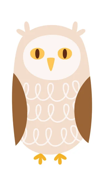 Cartoon Owl Bird Vector Illustration — 스톡 벡터