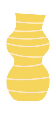 Lined Flower Vazo Vektörü İllüstrasyonu