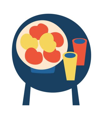 Bulaşıklı Tablo natürmort İllüstrasyonu