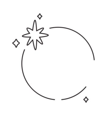 Dekoratif Çizgili Çember Çerçeve Vektörü İllüstrasyonu