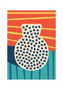 Arkaplan Vektörü İllüstrasyonlu Noktalı Vazo