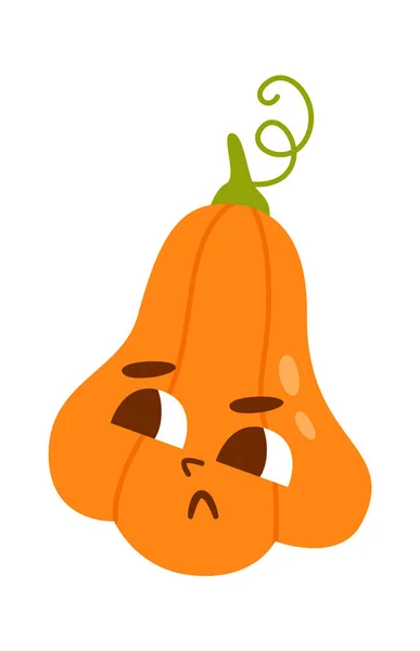 Pumpkin Character Wary Vector Illustration — Stock Vector