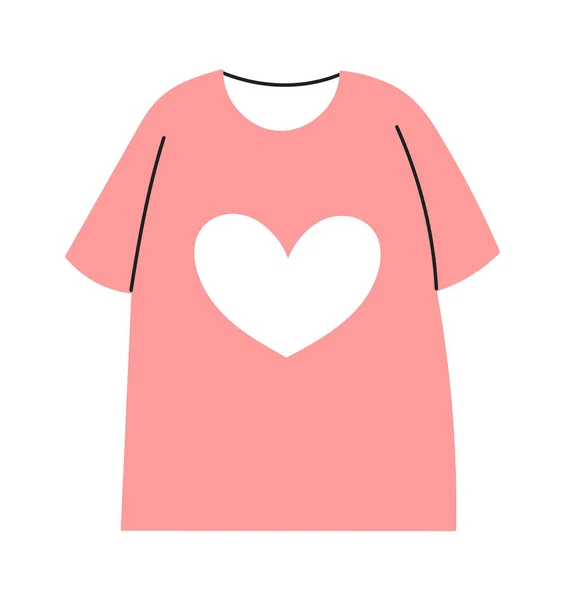 Camiseta Femenina Con Ilustración Vectores Del Corazón — Archivo Imágenes Vectoriales