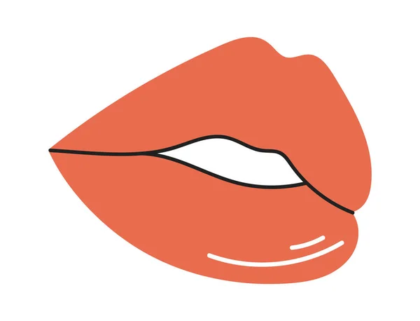 Weibliche Lippen Icon Vector Illustration — Stockvektor
