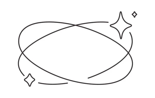 Illustration Vectorielle Cadre Ovale Doublée Décorative — Image vectorielle