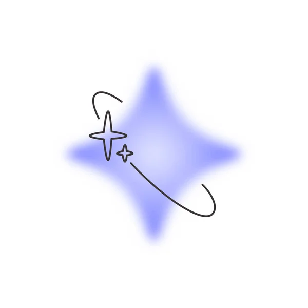 Rozmazaný Tvar Hvězdy Vektorovou Ilustrací Čáry — Stockový vektor