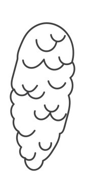 Kozalaklı Koni Doğrusal Vektör İllüstrasyonu