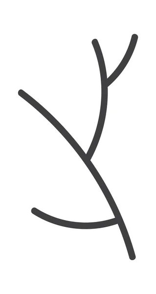 Lineární Vektorová Ilustrace Květinové Větve — Stockový vektor