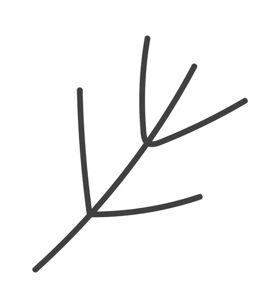 Floral Branch Linear Vector Illustration — Stock Vector