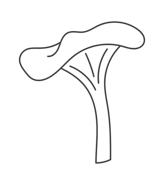 Paddenstoel Lineaire Plant Vector Illustratie — Stockvector