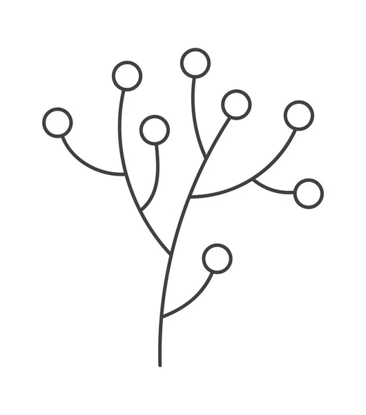 花の枝と葉ベクトルイラスト — ストックベクタ