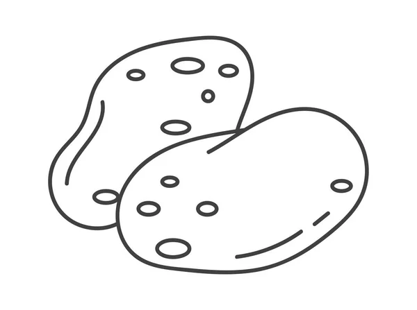 Ilustração Vetor Linear Vegetal Batatas —  Vetores de Stock