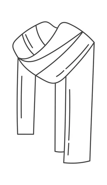 Sciarpa Abbigliamento Lineare Vector Illustrazione — Vettoriale Stock