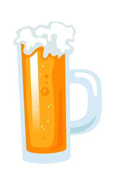 Vidrio Con Cerveza Vector Ilustración — Vector de stock