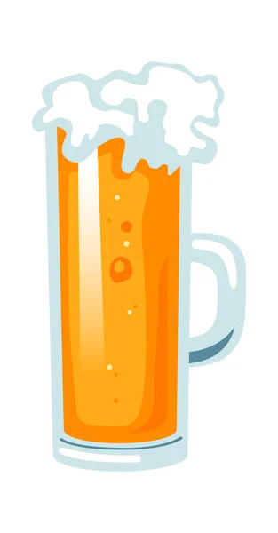 Verre Avec Illustration Vectorielle Bière — Image vectorielle