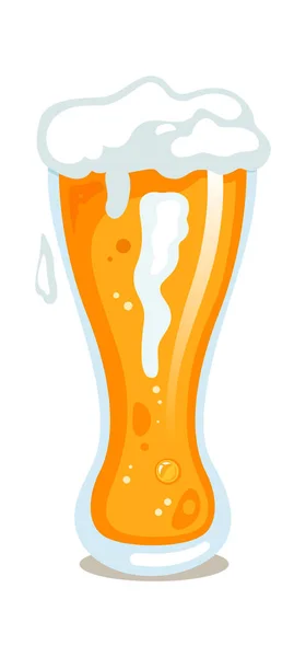 Vidrio Con Cerveza Vector Ilustración — Vector de stock