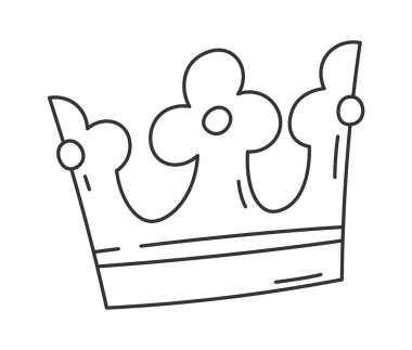 Crown Lined Doodle Vektör İllüstrasyonu