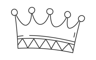 Crown Lined Doodle Vektör İllüstrasyonu