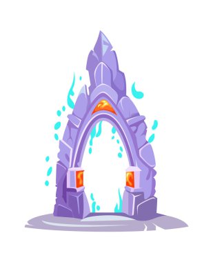 Oyun Sihirli Portal Kemer Vektörü İllüstrasyonu