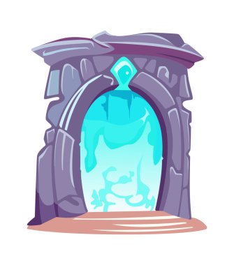 Oyun Sihirli Portal Kemer Vektörü İllüstrasyonu