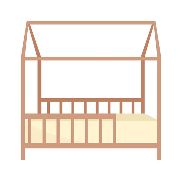 Ilustração Madeira Vetor Berço Bebê — Vetor de Stock