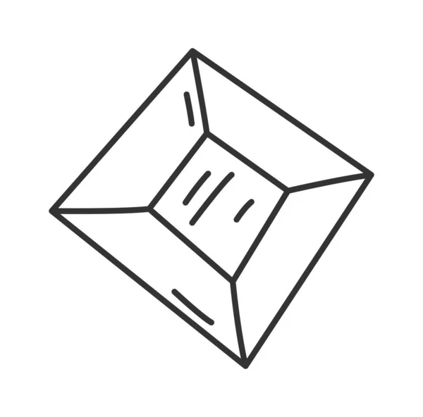 Diamond Gem Forrado Doodle Vector Ilustración — Vector de stock