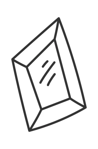 Diamond Gem Lined Doodle Vector Illustration — Stock Vector