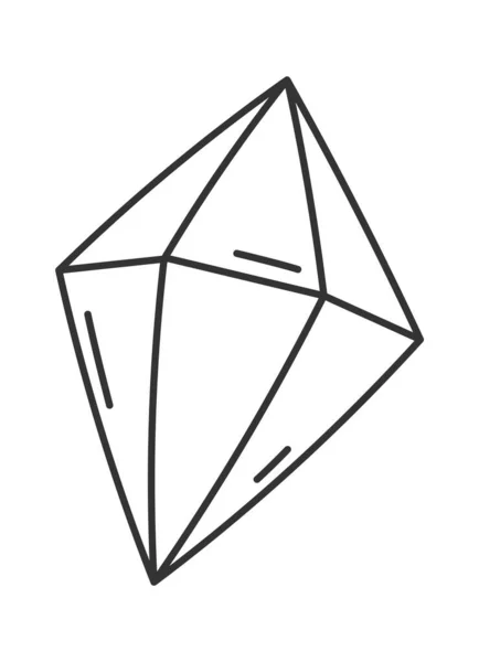 Diamond Gem Lined Doodle Vector Illustration — Stockový vektor