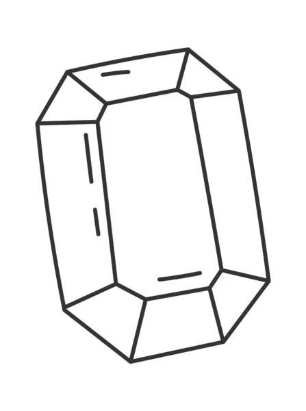 Gyémánt Gem Lined Doodle Vektor Illusztráció — Stock Vector