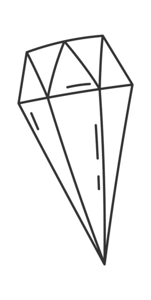 Diamante Gem Alinhado Doodle Vector Ilustração —  Vetores de Stock