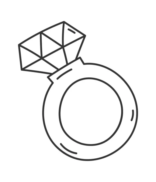 Sieraden Ring Lined Doodle Vector Illustratie — Stockvector