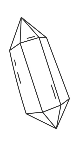 Diamond Gem Lined Doodle Vector Illustration — Stockový vektor