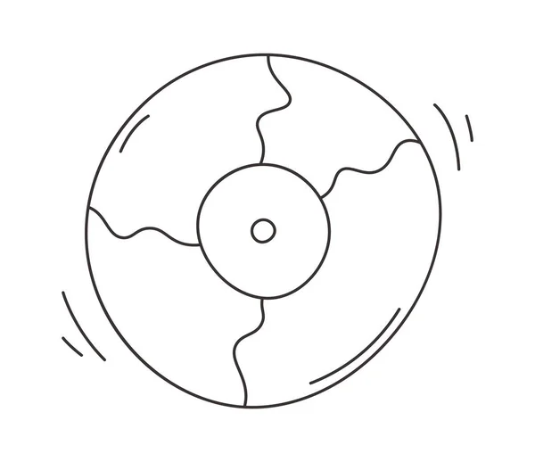 Lineární Vektorová Ilustrace Záznamu Vinylu — Stockový vektor