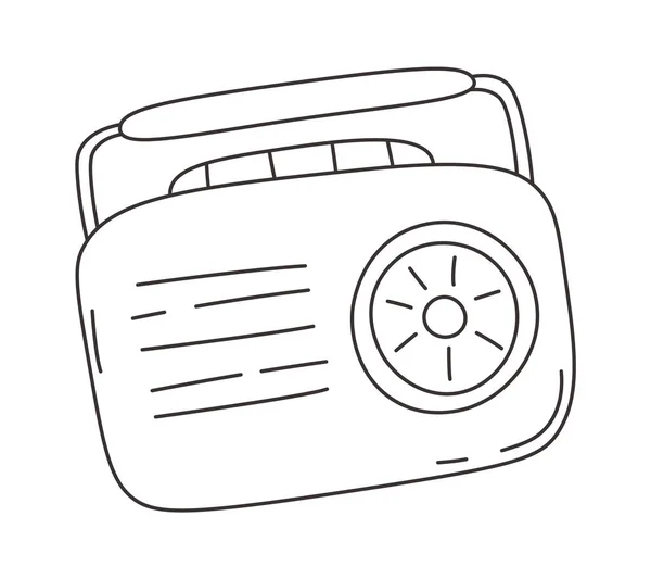 Record Player Linear Vector Illustration — 스톡 벡터
