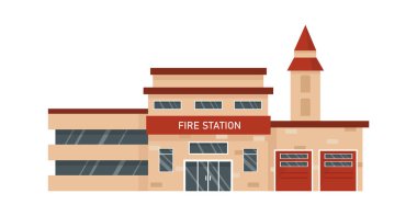 İtfaiye Binası Vektör İllüstrasyonu