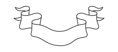 Vintage Lined Ribbon Vektör İllüstrasyonu