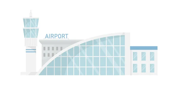 Estação Aeroporto Edifício Vector Ilustração — Vetor de Stock