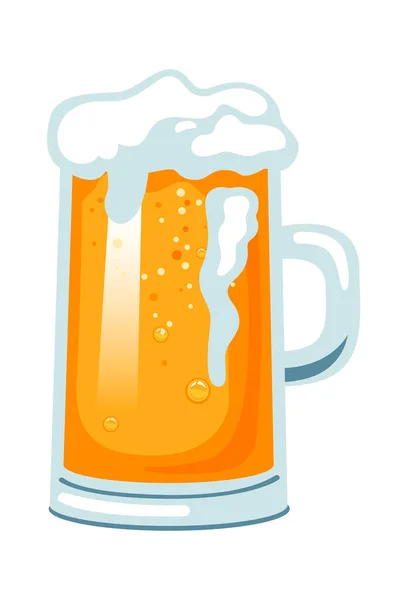 Taza Cerveza Vector Ilustración — Vector de stock