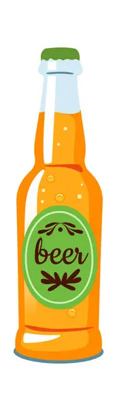 Botella Cerveza Icono Vector Ilustración — Vector de stock