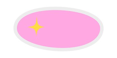 Oval Konuşma Kabarcık Yapıştırıcı Vektör İllüstrasyonu