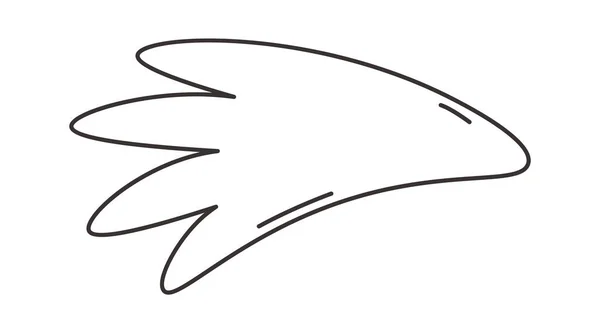 Bird Lined Wing Vector Illustration — Stock Vector