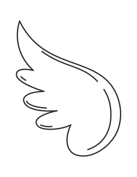 Bird Lined Wing Vector Illustration — Stock Vector