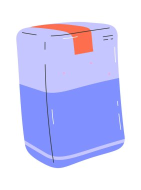 Kahve Plastik Paket Vektörü İllüstrasyonu