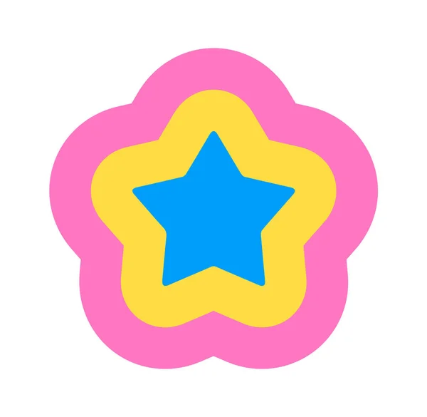 Flower Star Sticker Vector Illustratie — Stockvector