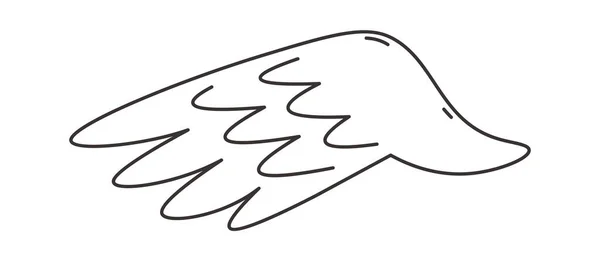 Vogel Gefütterte Flügel Vektor Illustration — Stockvektor