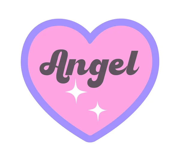 Angel Heart Sticker Vector Illustration — Stock Vector