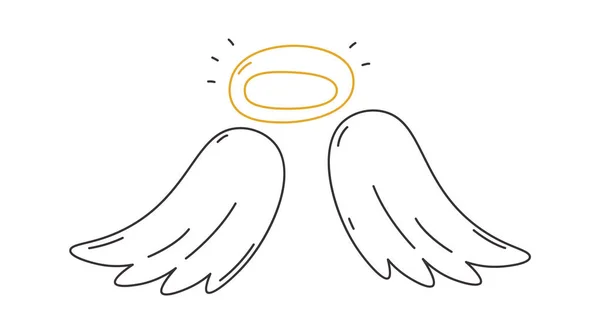 天使の翼とハロベクトルイラスト — ストックベクタ