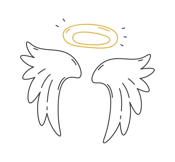 Andělská Křídla Ilustrací Vektoru Halo — Stockový vektor